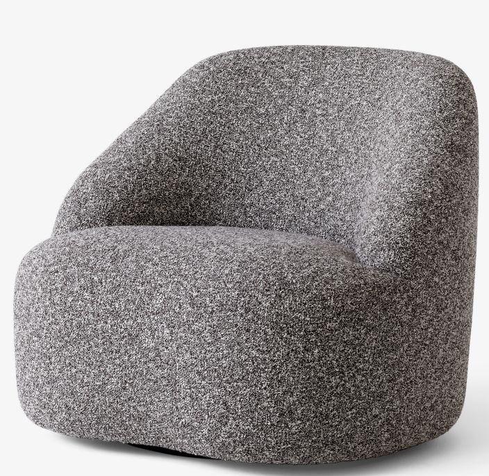 Margas Sessel LC2 von AndTradition, grauer Stoffbezug, moderner Loungesessel für Wohnzimmer und Büro.