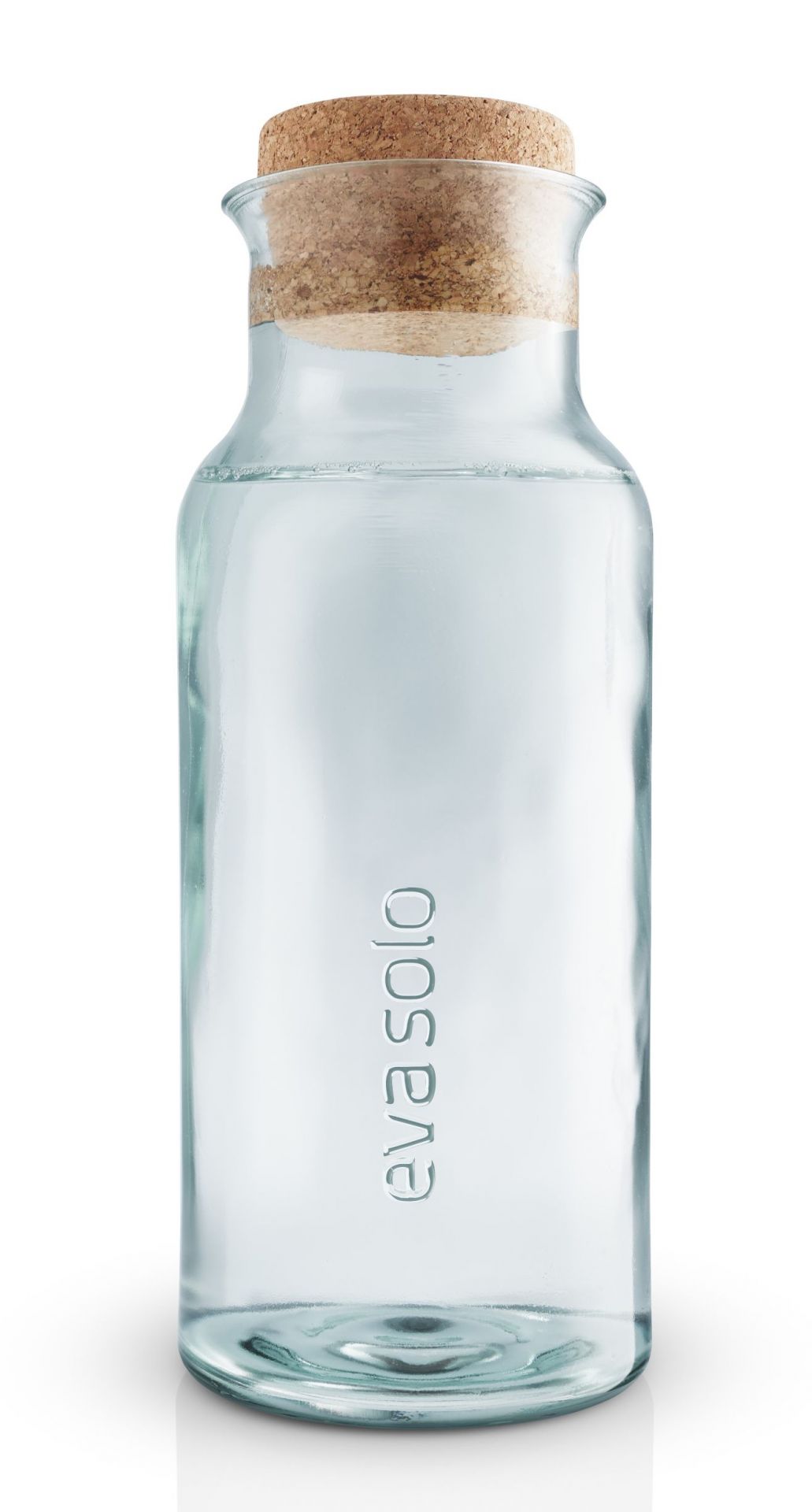 Eva Solo Glaskaraffe mit Korkverschluss, 1 Liter, aus recyceltem Glas. Wasser Karaffe.