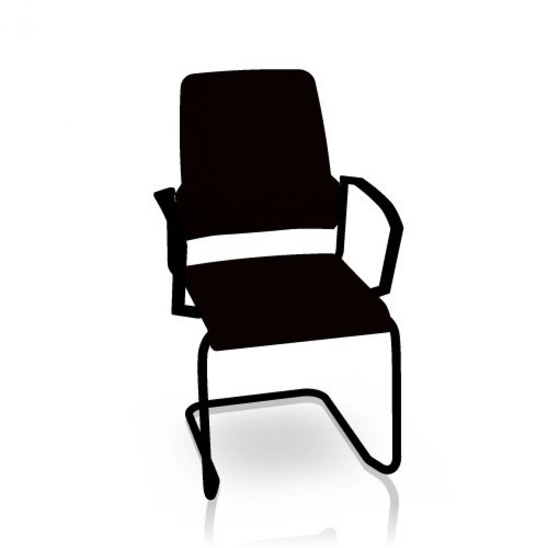 Schwarzer Interstuhl Freischwinger mit Armlehnen, Bürostuhl und Konferenzstuhl für ergonomisches Sitzen.