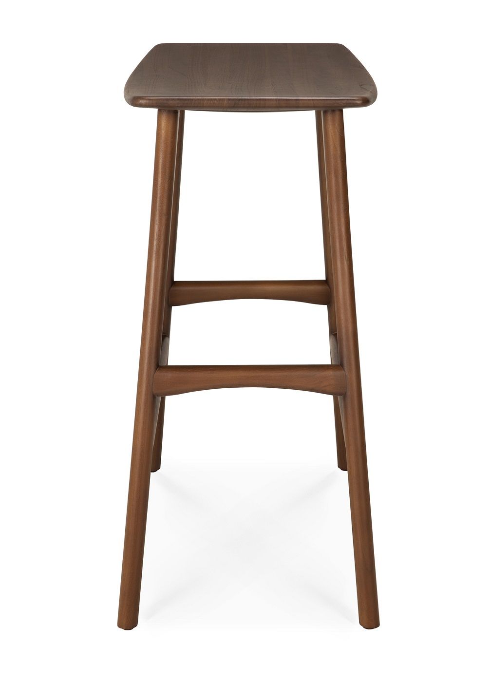 Osso Tresenhocker aus Teakholz in Dunkelbraun von Ethnicraft: Moderner Barhocker aus Massivholz.