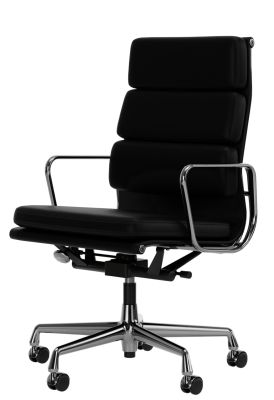 Soft Pad Chair EA219 / EA 219 VERCHROMT / LEDER NERO Sessel Vitra EINZELSTÜCK