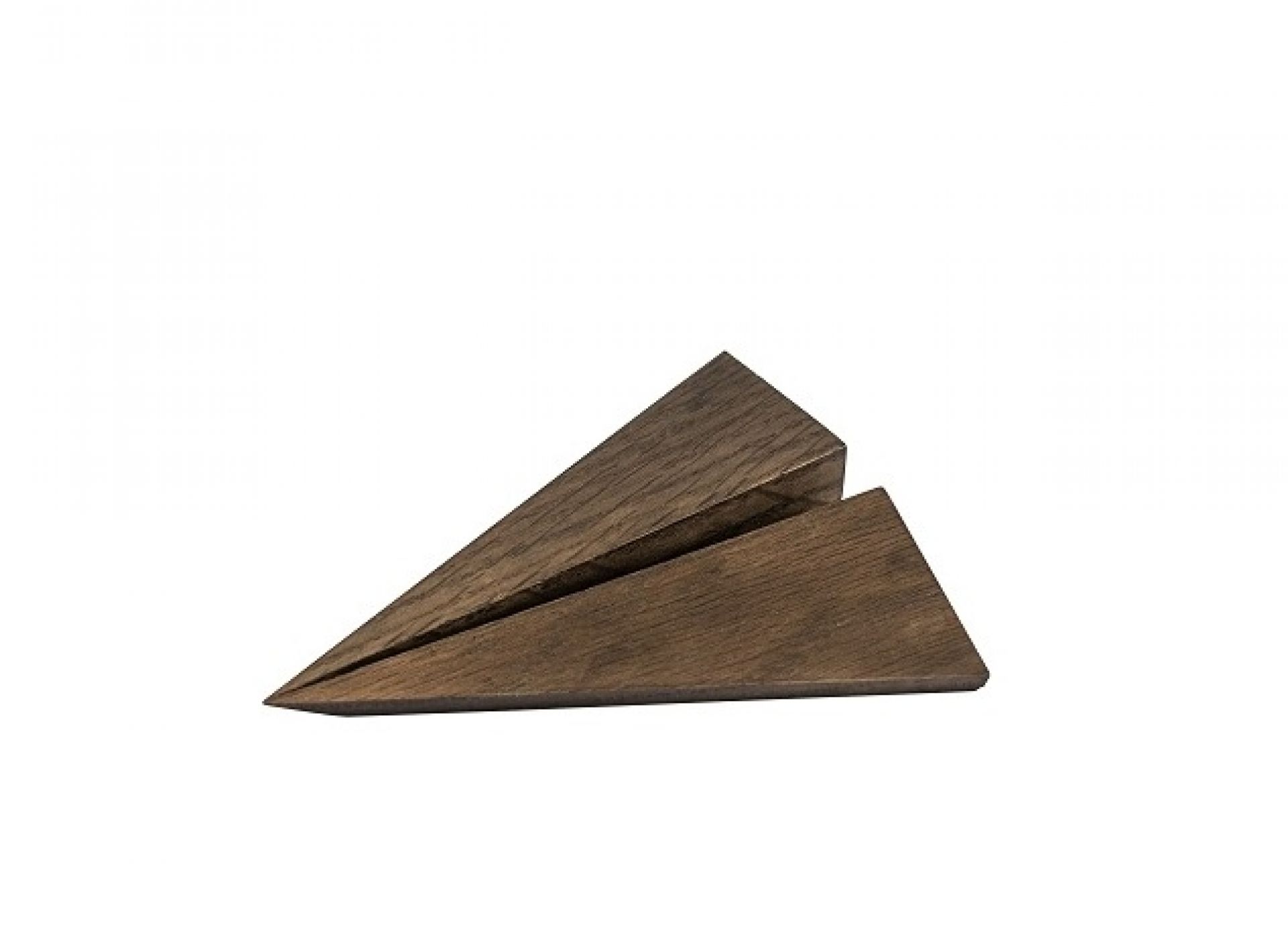 Maverick Paperplane Holzfigur: Detailaufnahme des handgefertigten Holz-Papierfliegers, ein einzigartiges Deko-Objekt.