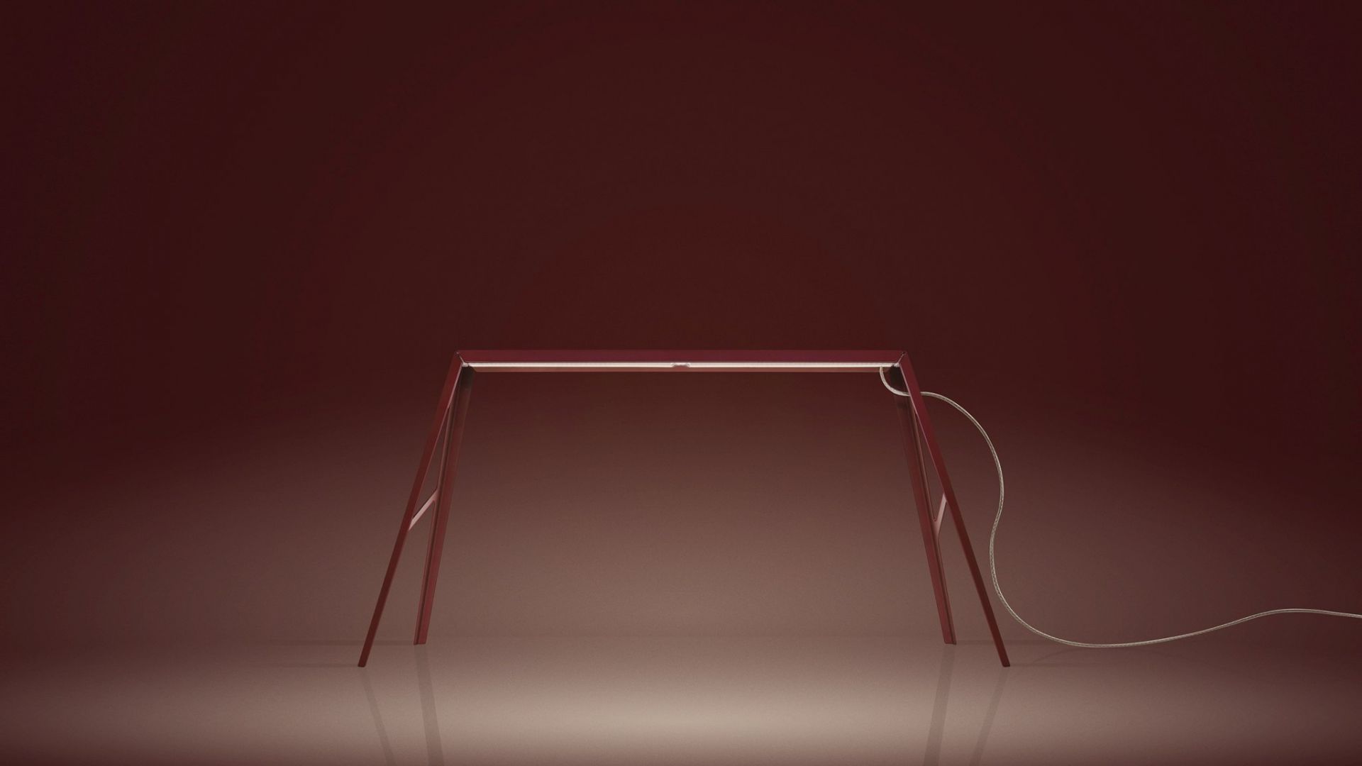 Rote Bridge Tischleuchte von Foscarini: Moderne LED-Lampe für Nachttisch oder Schreibtisch.