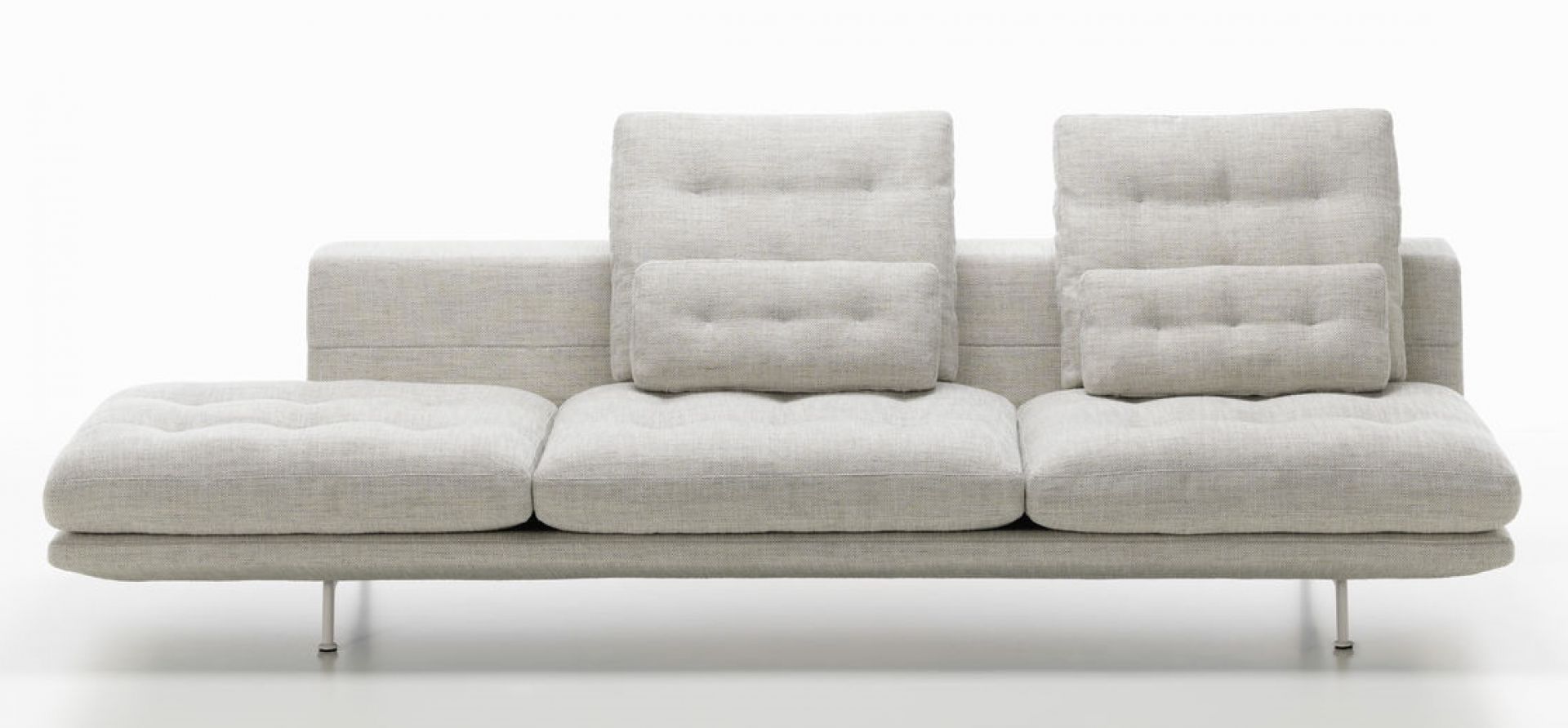 Helle Vitra Sofa mit Stoffbezug, 3,5-Sitzer, modernes Design für Wohnzimmer und Lounge.