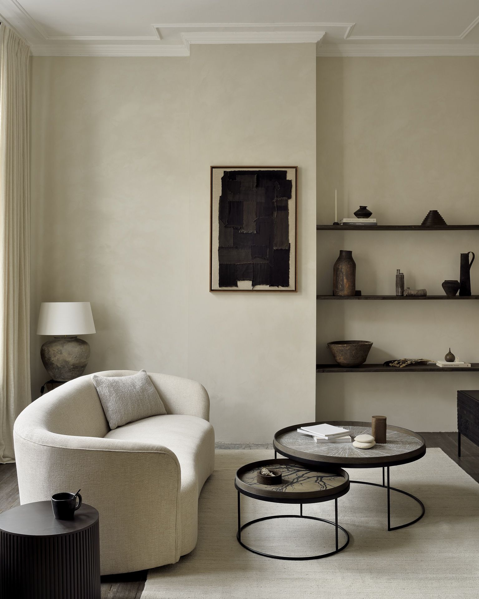 Couchtisch 2-er Set Schwarz Rund L/XL Ethnicraft