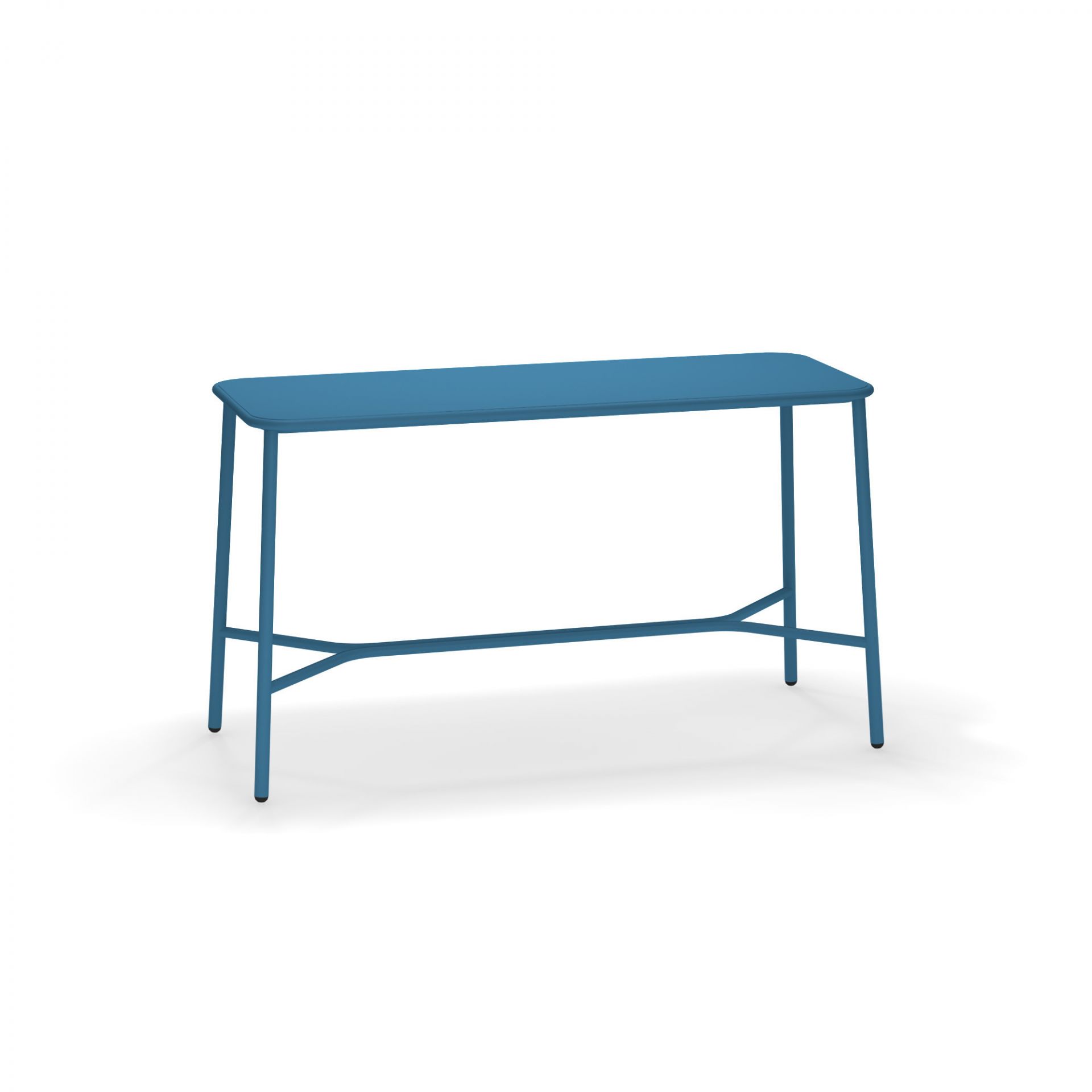 Blauer Yard Stehtisch 180 x 70 cm von emu, ideal für Garten, Terrasse und Balkon.