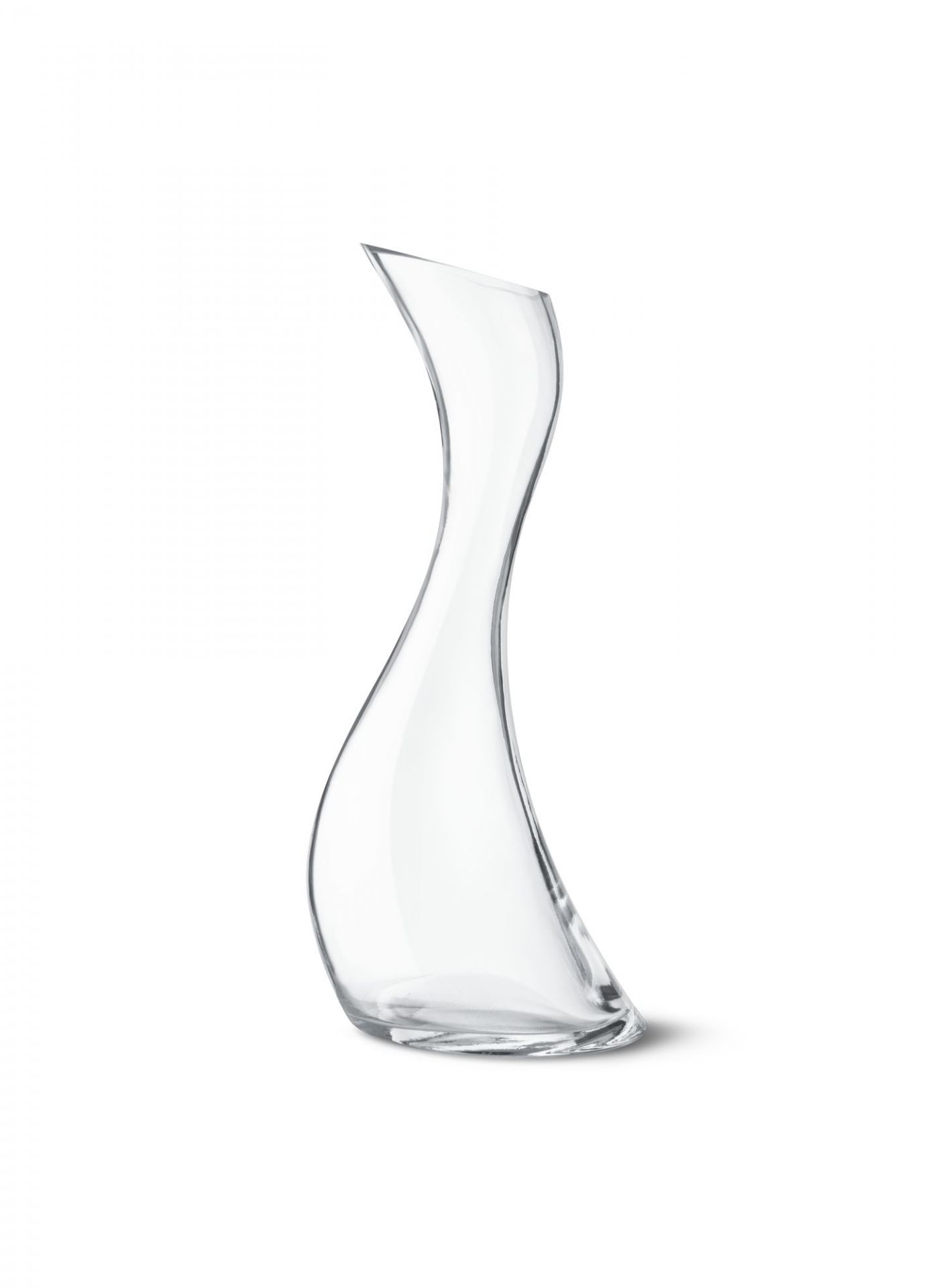 Elegante Cobra Karaffe von Georg Jensen aus Klarglas, modernes Design für Wein und Wasser.