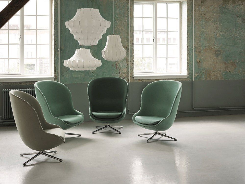 Hyg Lounge Chair High Swivel Sessel mit Drehgestell Normann Copenhagen