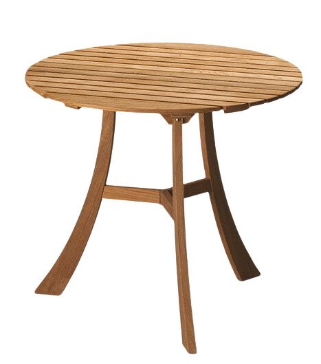 Vendia Tisch Ø 75 cm von Skagerak by Fritz Hansen, runder Outdoor Tisch aus Teakholz.
