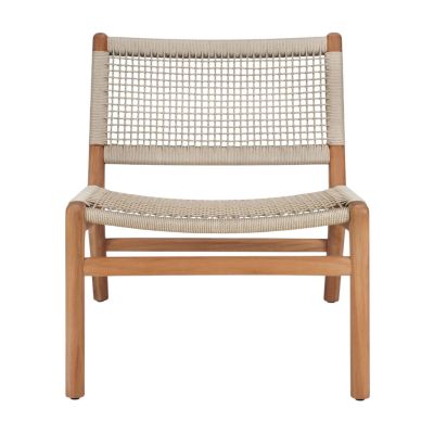 Jack Loungesessel: Outdoor Sessel aus Teakholz mit beige Kordelgeflecht von Ethnicraft.