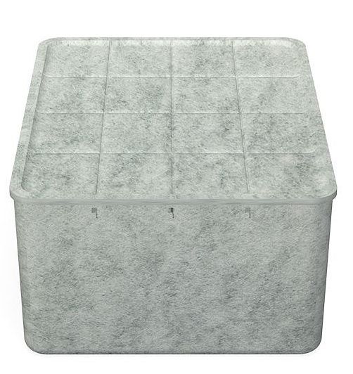 USM Haller Inos Box hoch B 45,3 x T 32,23 x H 19 cm / Hellgrau