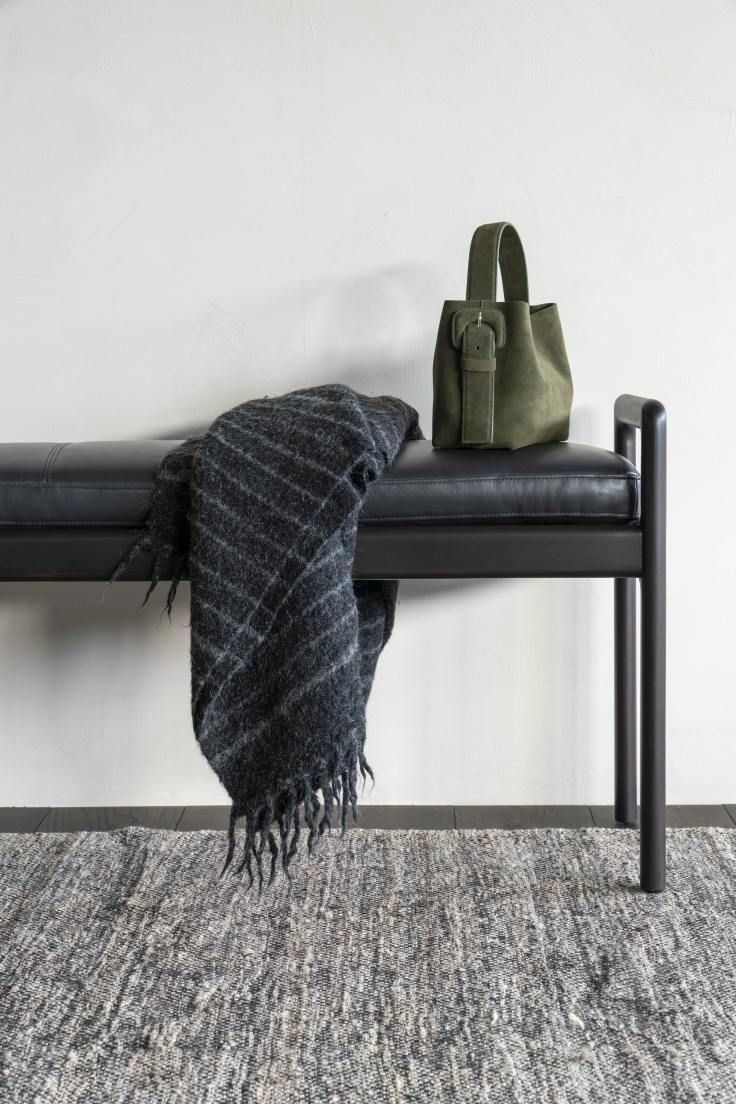 Jack Bench Bank mit Sitzpolster Leder schwarz Ethnicraft