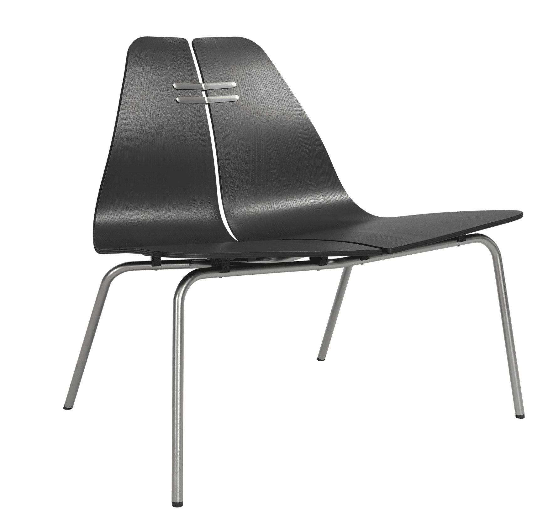 PK23 Loungesessel von Fritz Hansen: Schwarzer Design Sessel mit Stahlgestell, moderne Sitzmöbel für Wohnzimmer.