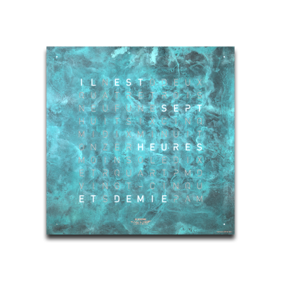 Frontcover für Earth 45 Wanduhr / Zeitobjekt Französisch QLOCKTWO