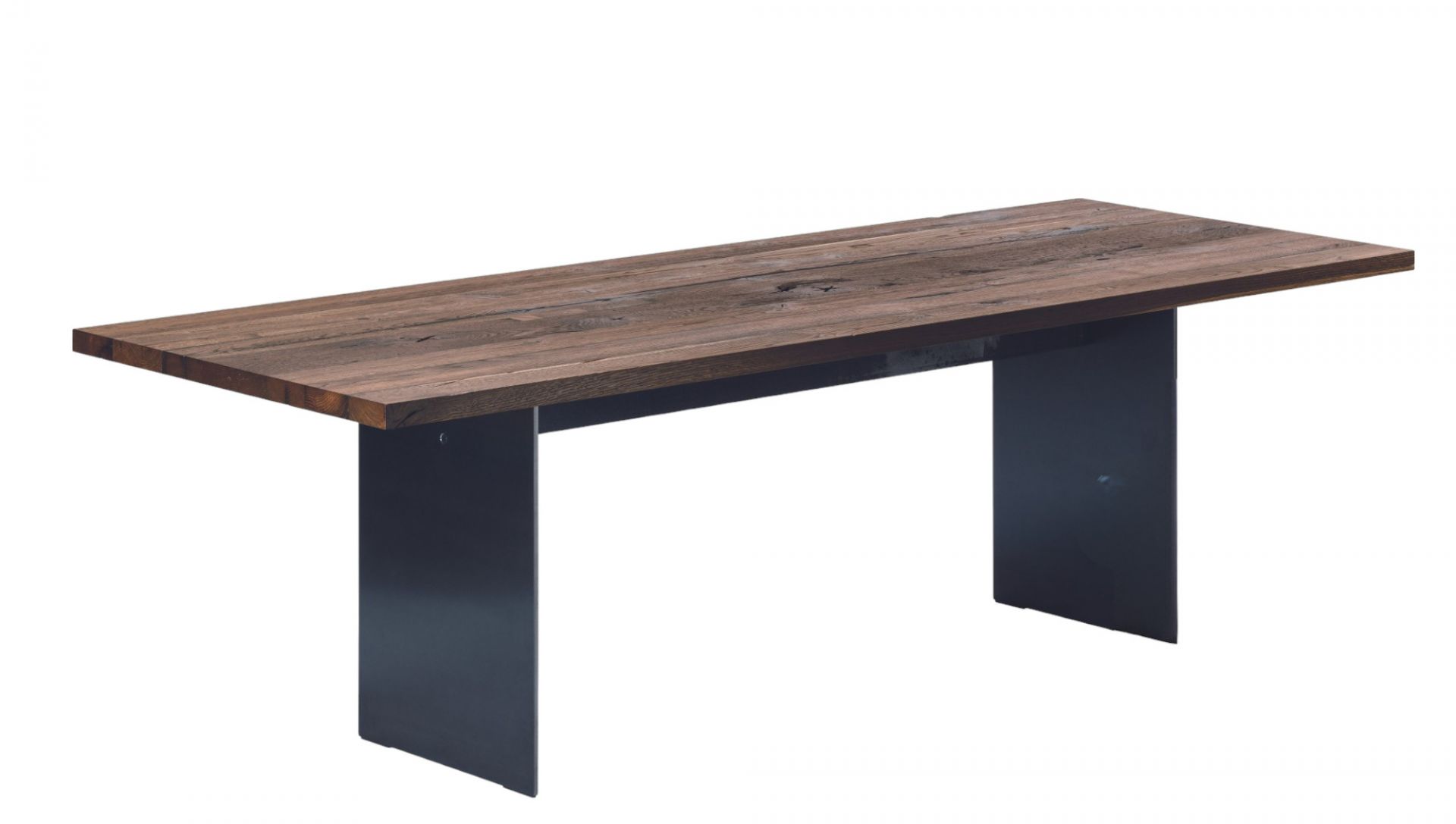 Janua SC 41 Tisch: Esstisch mit massiver Holzplatte und schwarzen Metallbeinen, 90 cm breit.