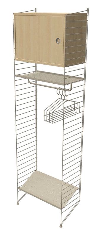 Flur Stringregal mit Schrank, Kleiderstange und Ablageflächen für Flur und Diele.