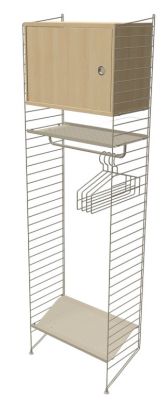 Flur Stringregal mit Schrank, Kleiderstange und Ablageflächen für Flur und Diele.