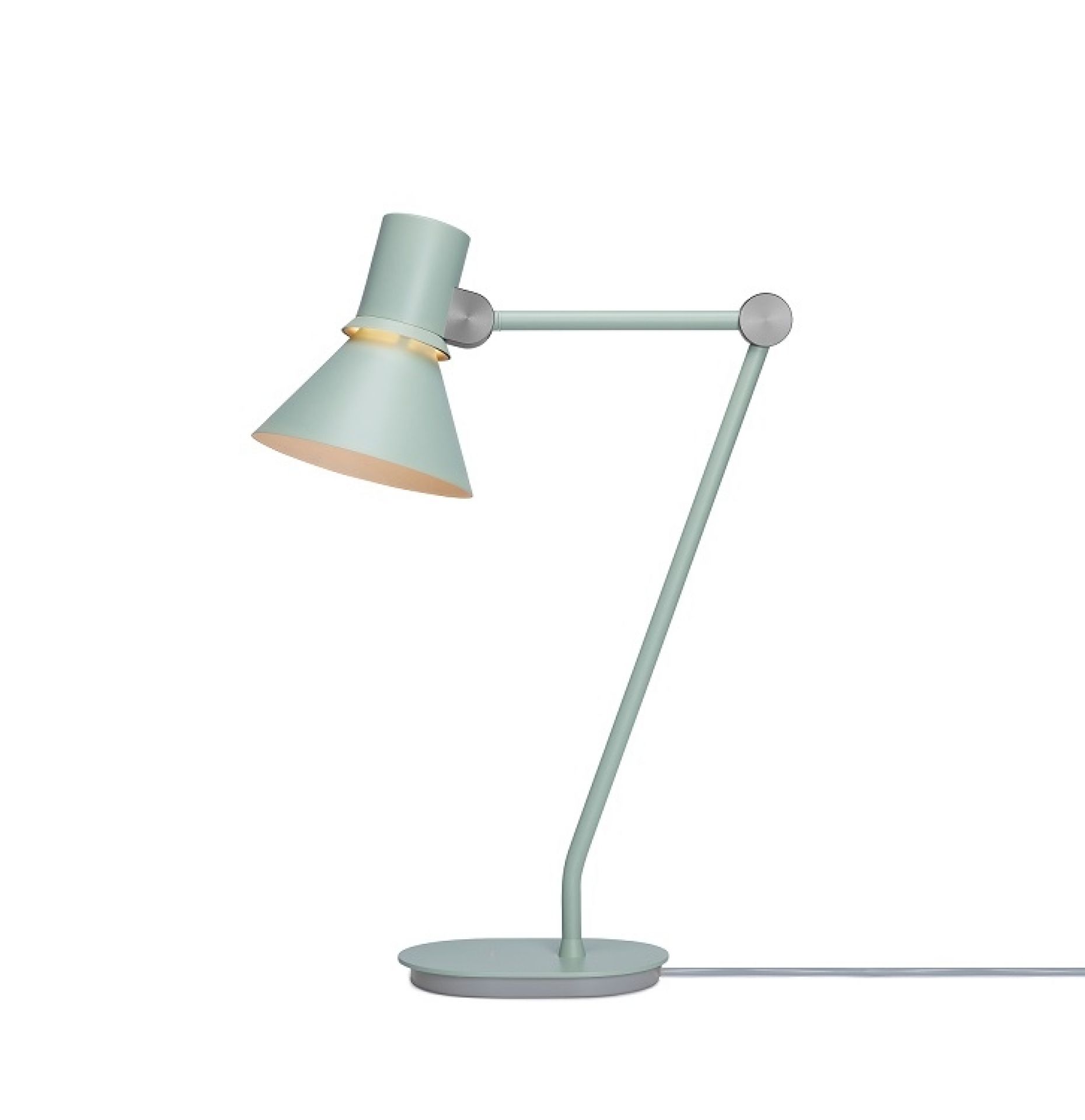 Grüne Anglepoise Type 80 Tischleuchte: Moderne Schreibtischlampe mit verstellbarem Arm und Kegelförmigem Lampenschirm.
