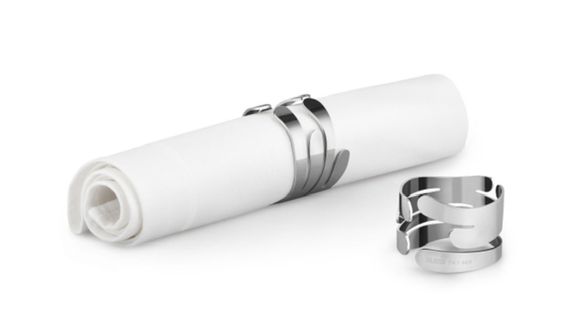 Alessi Barkring Serviettenringe: Modernes Design aus Edelstahl für stilvolle Tischdekoration. Einzelstücke im 4er Set.