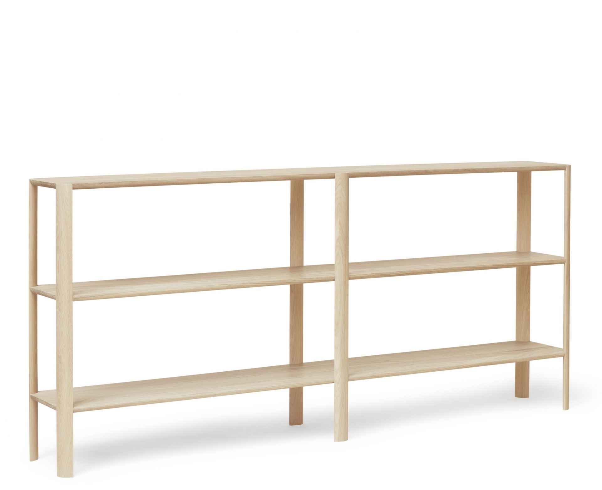 Leaf Regal 2x3 von Form & Refine aus geöltem, hellem Eichenholz. Modernes, minimalistisches Design.