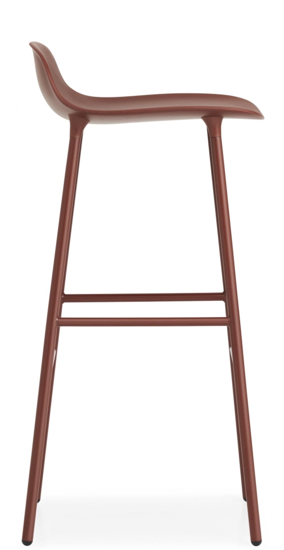 Brauner Form Barstool Barhocker von Normann Copenhagen mit Stahlgestell, Höhe 75 cm.