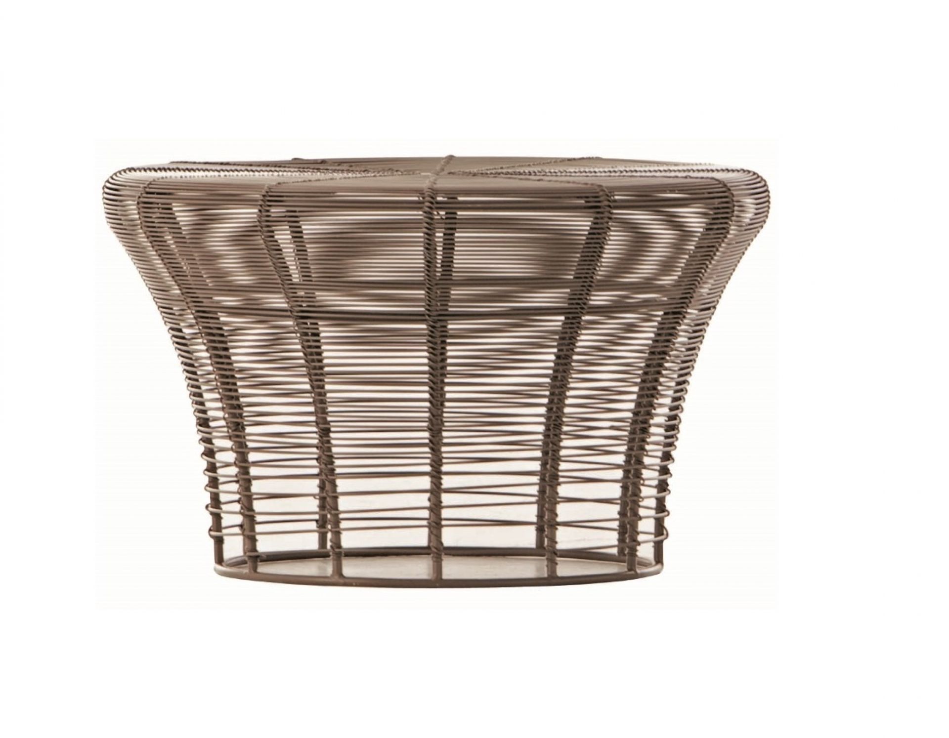 Bronzefarbener Aram Hocker von GAN, gefertigt aus Draht, moderner Hocker für Wohnzimmer und Terrasse.