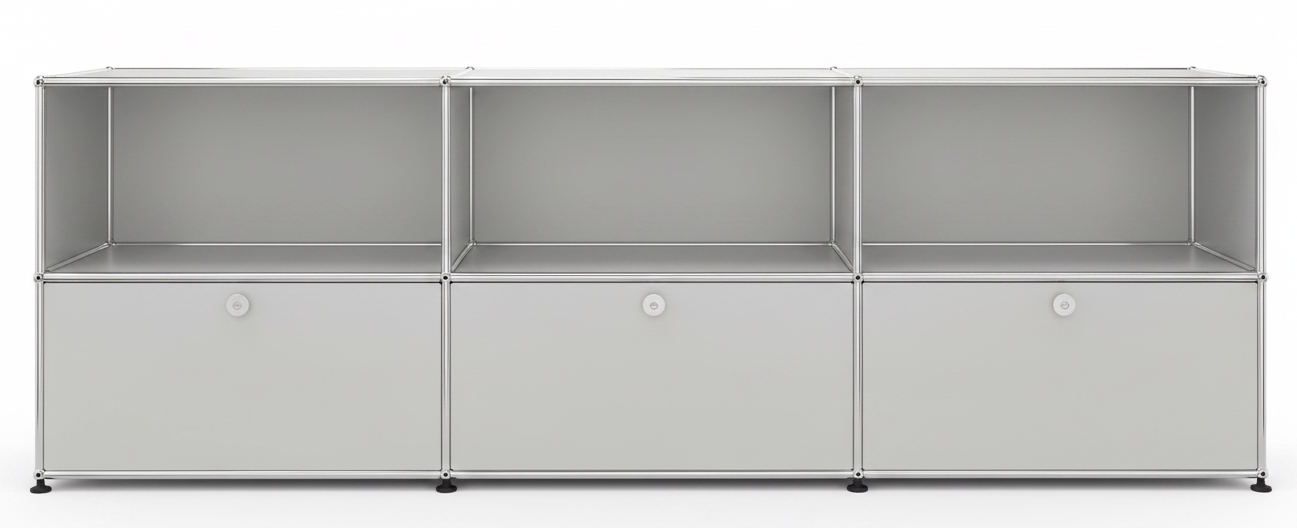 USM Haller Sideboard 3 Offen / 3 Klappen Lichtgrau