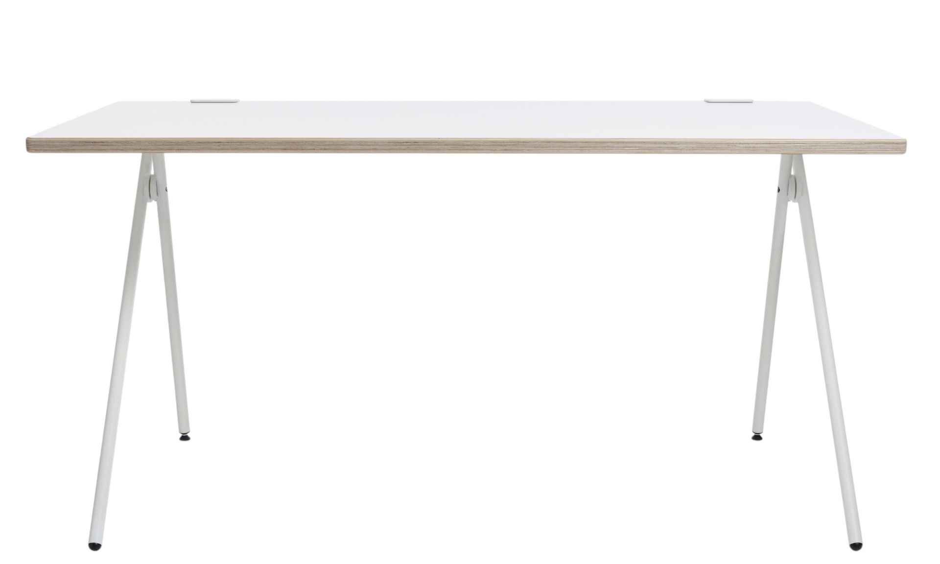 Weißer Plato Klappsekretär von Müller Möbelwerkstätten mit minimalistischem Design und filigranem, weißem Gestell.