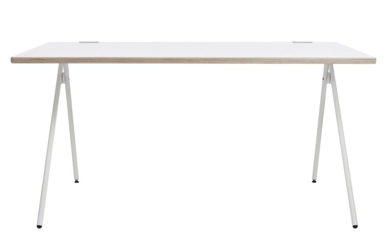 Weißer Plato Klappsekretär von Müller Möbelwerkstätten mit minimalistischem Design und filigranem, weißem Gestell.