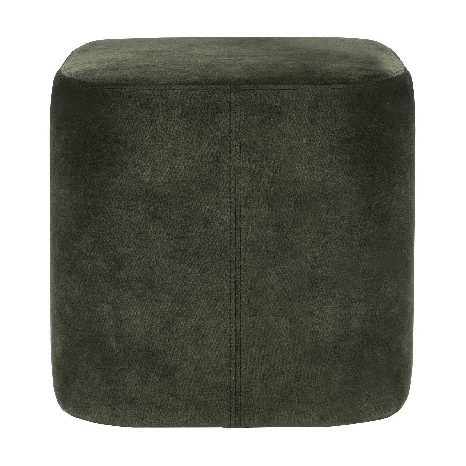 Cube Pouf Sitzhocker mit Forest Stoffbezug in dunklem Grün, ideal als Fußhocker.