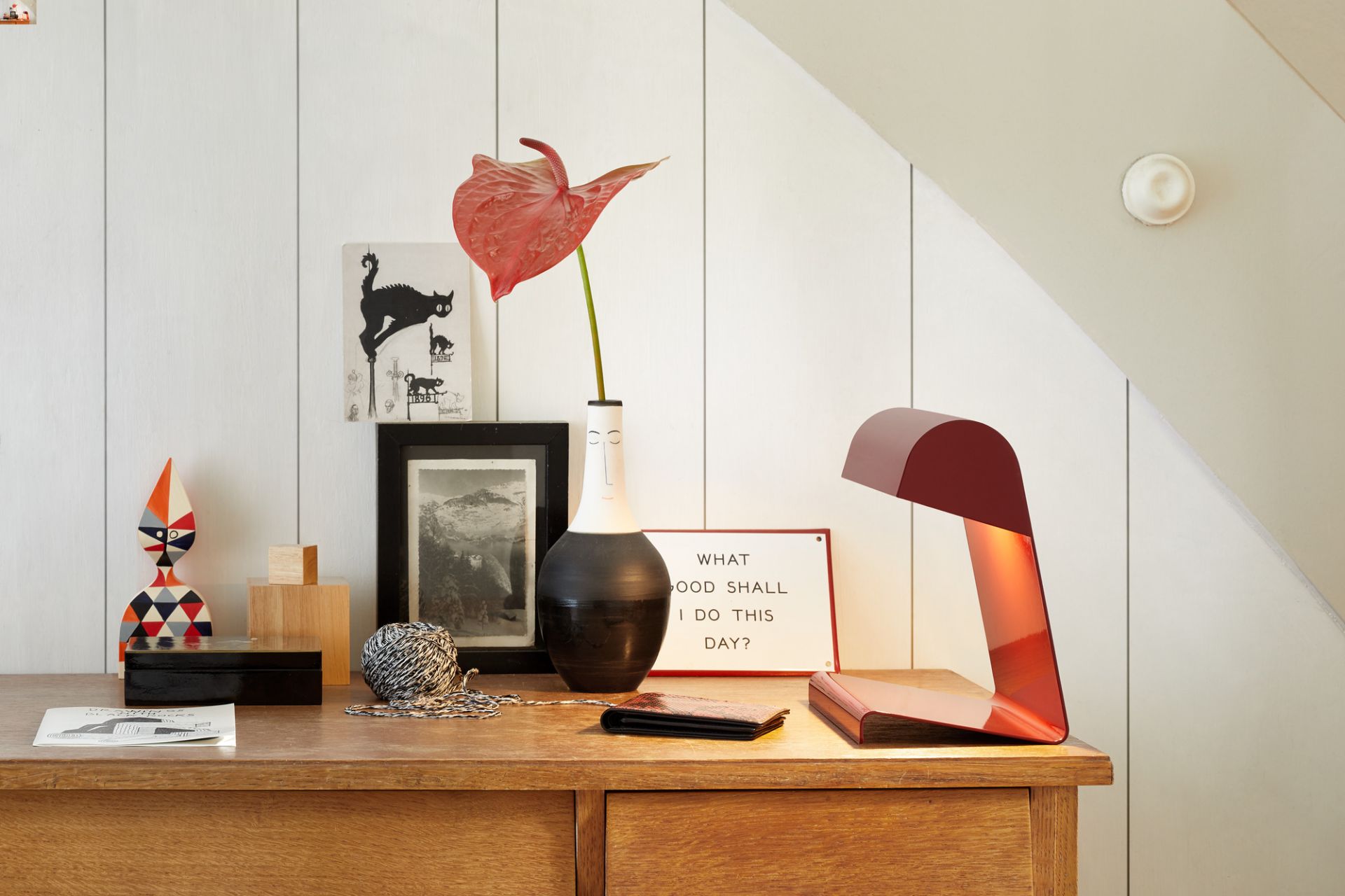 Lampe de Bureau Tischleuchte Vitra Japanese red