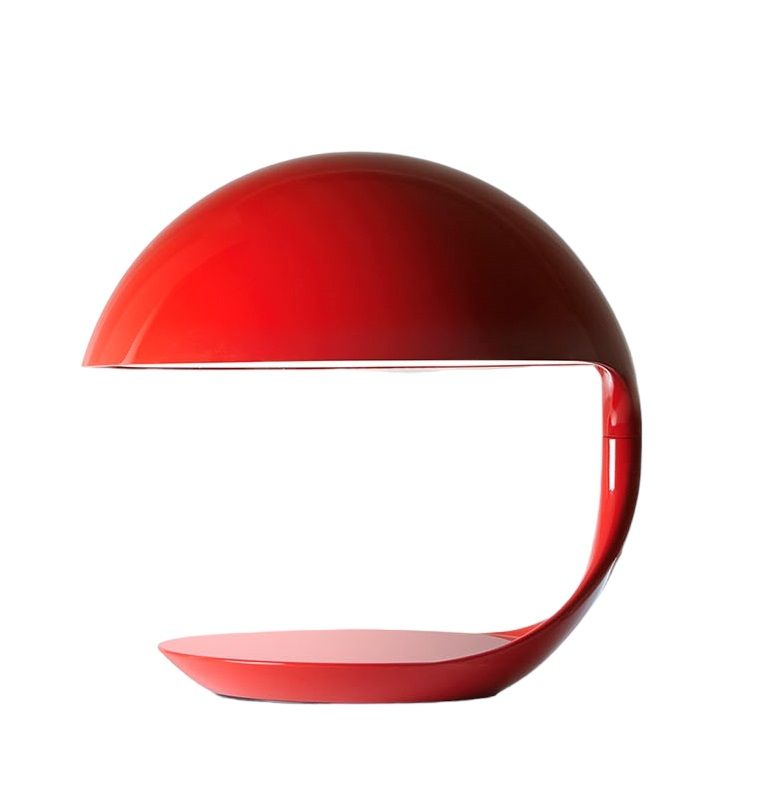Rote Cobra Tischleuchte von Martinelli Luce, modernes Design für Wohnzimmer und Büro.