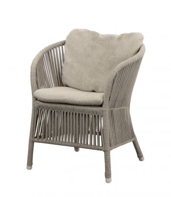 Derby Sitz- und Rückenkissen für Cane-Line Sessel, beige, für bequemes Sitzen im Garten.