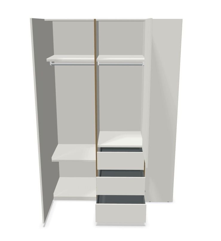 MODULAR PLUS Schrank Kombination mit Anbauregal rechts und 3 Schubkästen Müller Möbelwerkstätten
