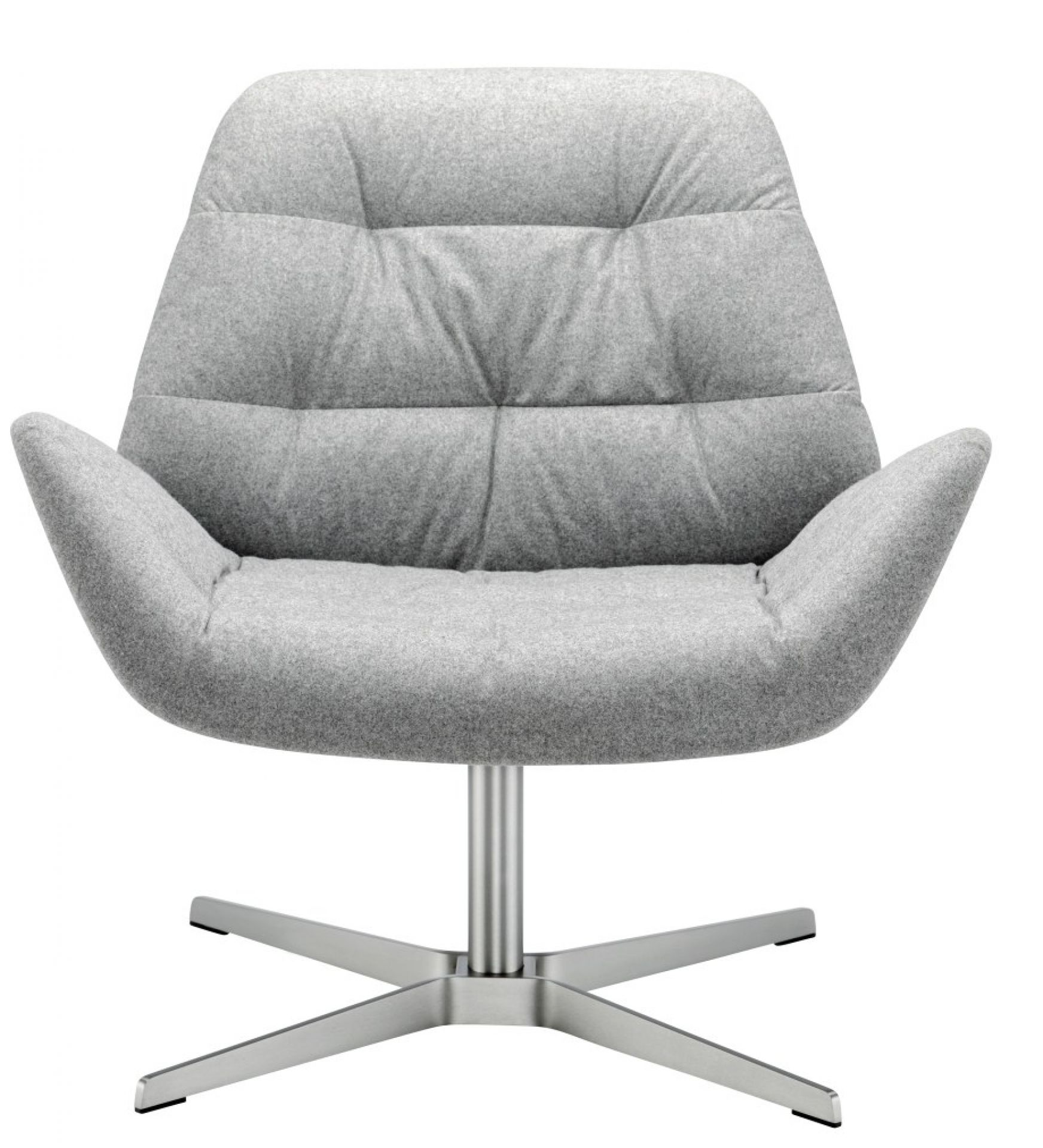 Grauer 809 Lounge Sessel von Thonet mit Drehfuß und bequemer Polsterung.
