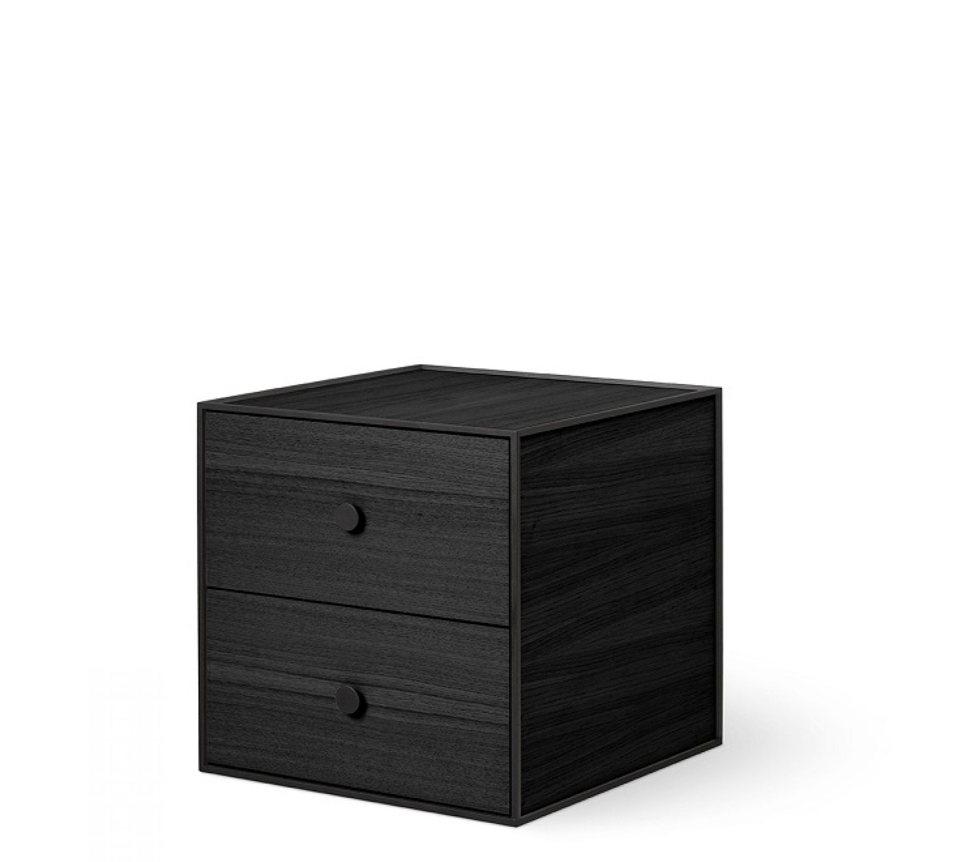 Frame 35 Schrank Element mit zwei Schubladen, Esche schwarz gebeizt, modernes Design.