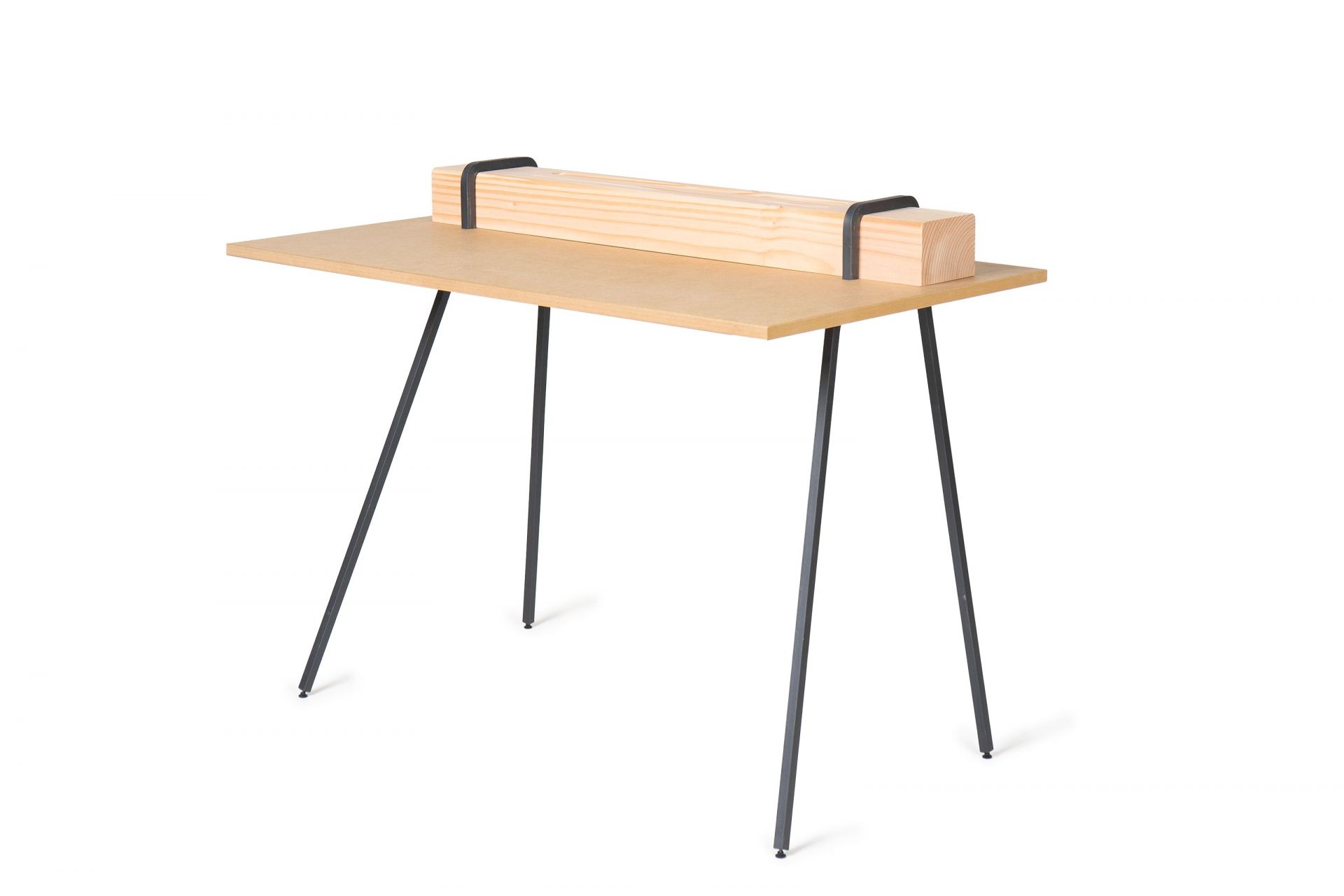 Kurt Sekretär von Moormann: Schreibtisch mit Ablage aus Holz und filigranem Stahlgestell.