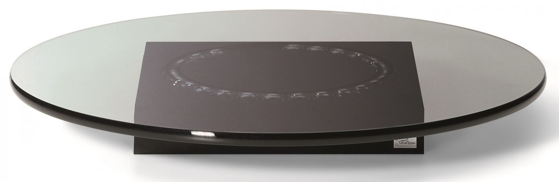 Philippi Lazy Susi Drehteller: Runder Servierteller aus Glas und Metall für Tischdekoration.