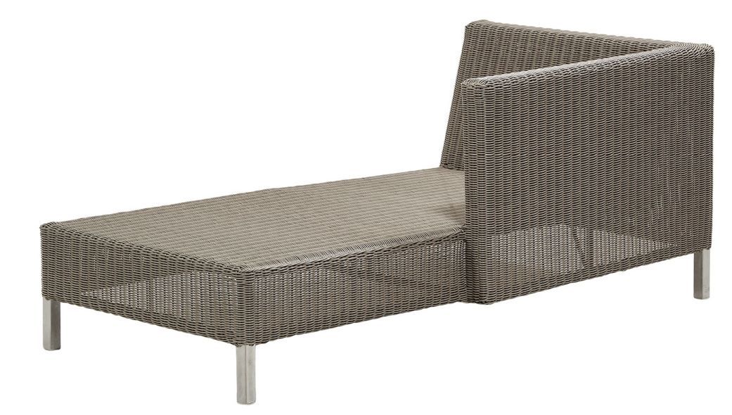 Connect Chaiselongue von Cane-Line: Modulares Loungemöbel aus Rattan für den Garten und die Terrasse.