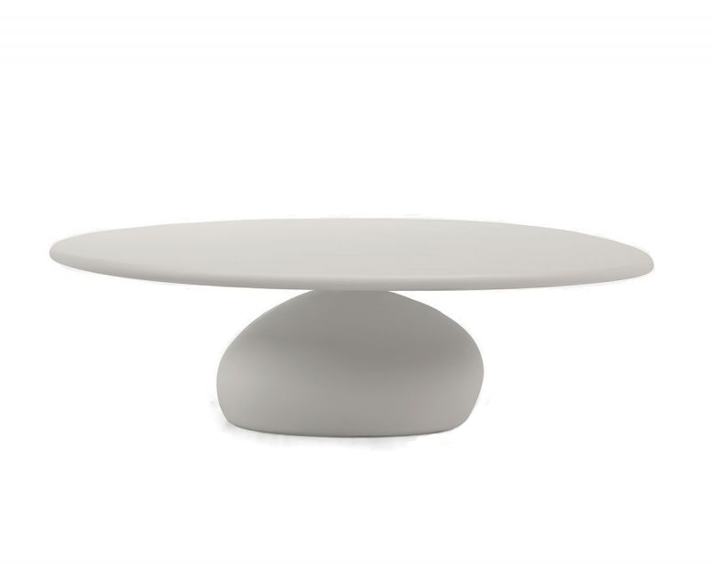 Weißer Vesper Beistelltisch von Sancal: Moderner runder Tisch mit einzigartigem, skulpturalem Design für Wohnzimmer und Wartebereiche.