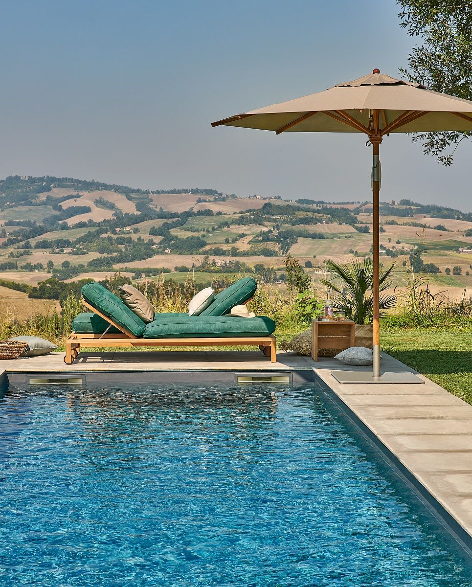 Teakschirm / Sonnenschirm Weishäupl