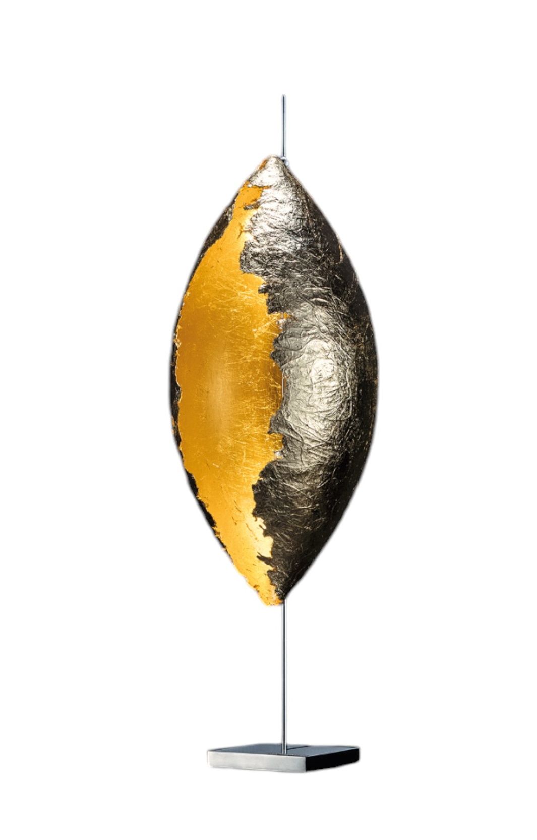 Malagolina Tischleuchte Gold von Catellani & Smith: Moderne Lampe mit Blattgold-Design.