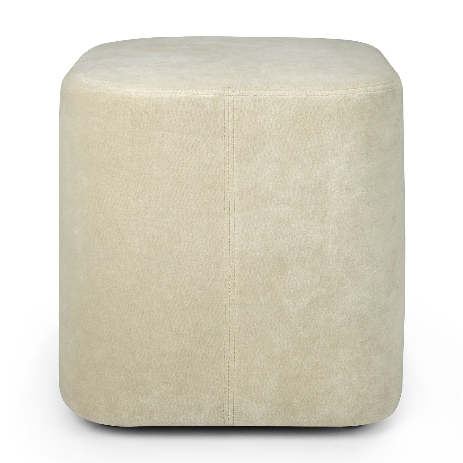 Cube Pouf Sitzhocker in Sand: Quadratischer Hocker aus Stoff, ideal als Fußhocker oder Sitzgelegenheit.