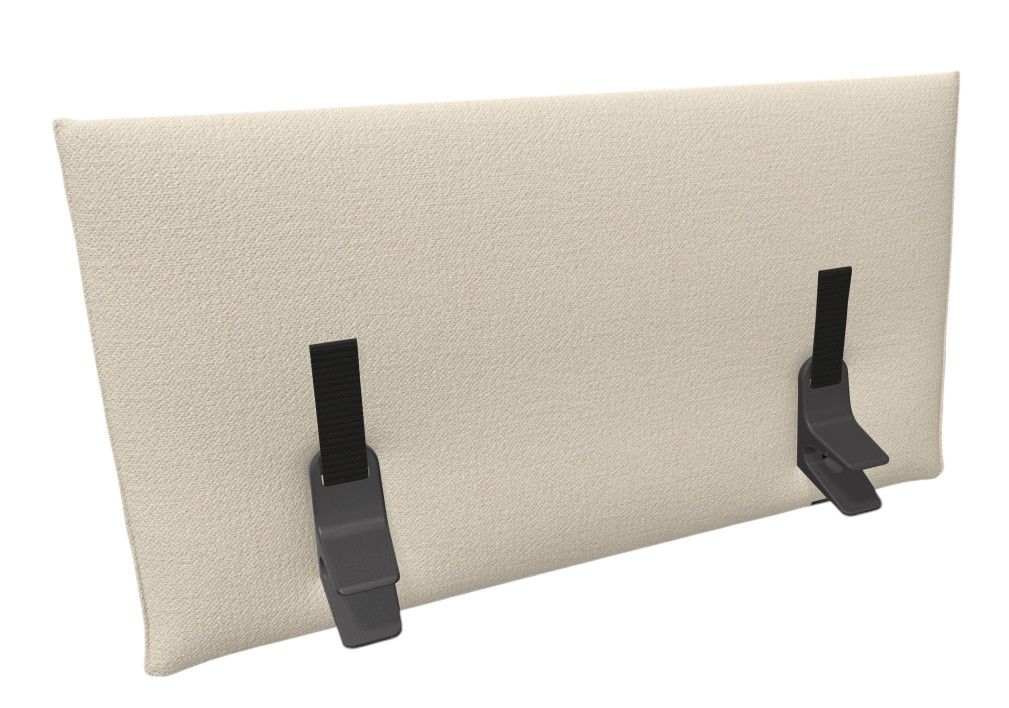 Vitra Anagram Panel, 110 cm, in Beige mit schwarzen Halterungen, Akustikpaneel für Büro und Homeoffice.