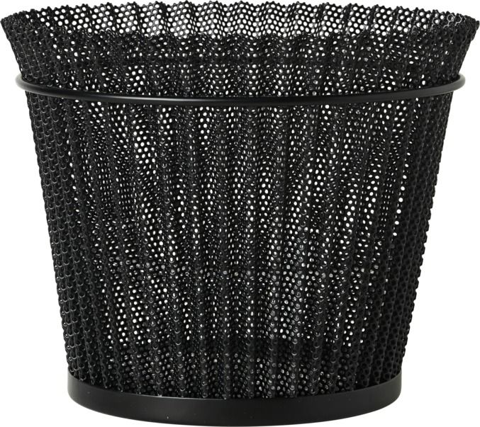 Schwarzer Matégot Blumentopf mit Lochmuster, Ø15 cm, von Gubi. Modernes Design für Zimmerpflanzen.