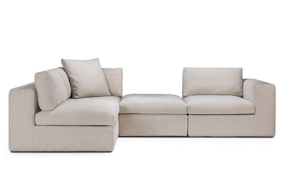 Mellow Sofa linke/rechte Armlehne Ivory Stoff Ethnicraft