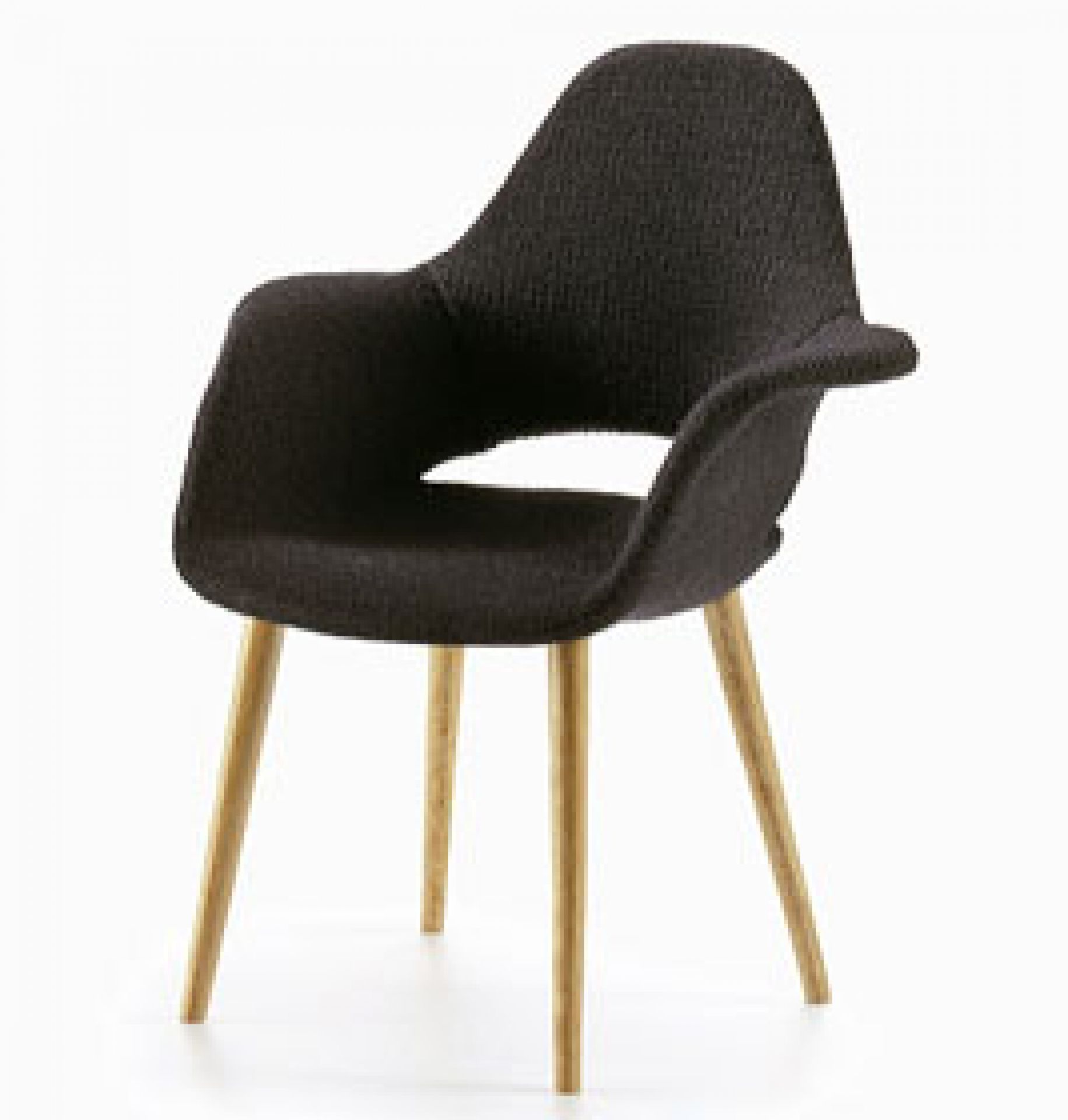 Dunkelgrauer Organic Armchair Miniatur Stuhl von Vitra mit Holzbeinen. Designklassiker für Sammler.