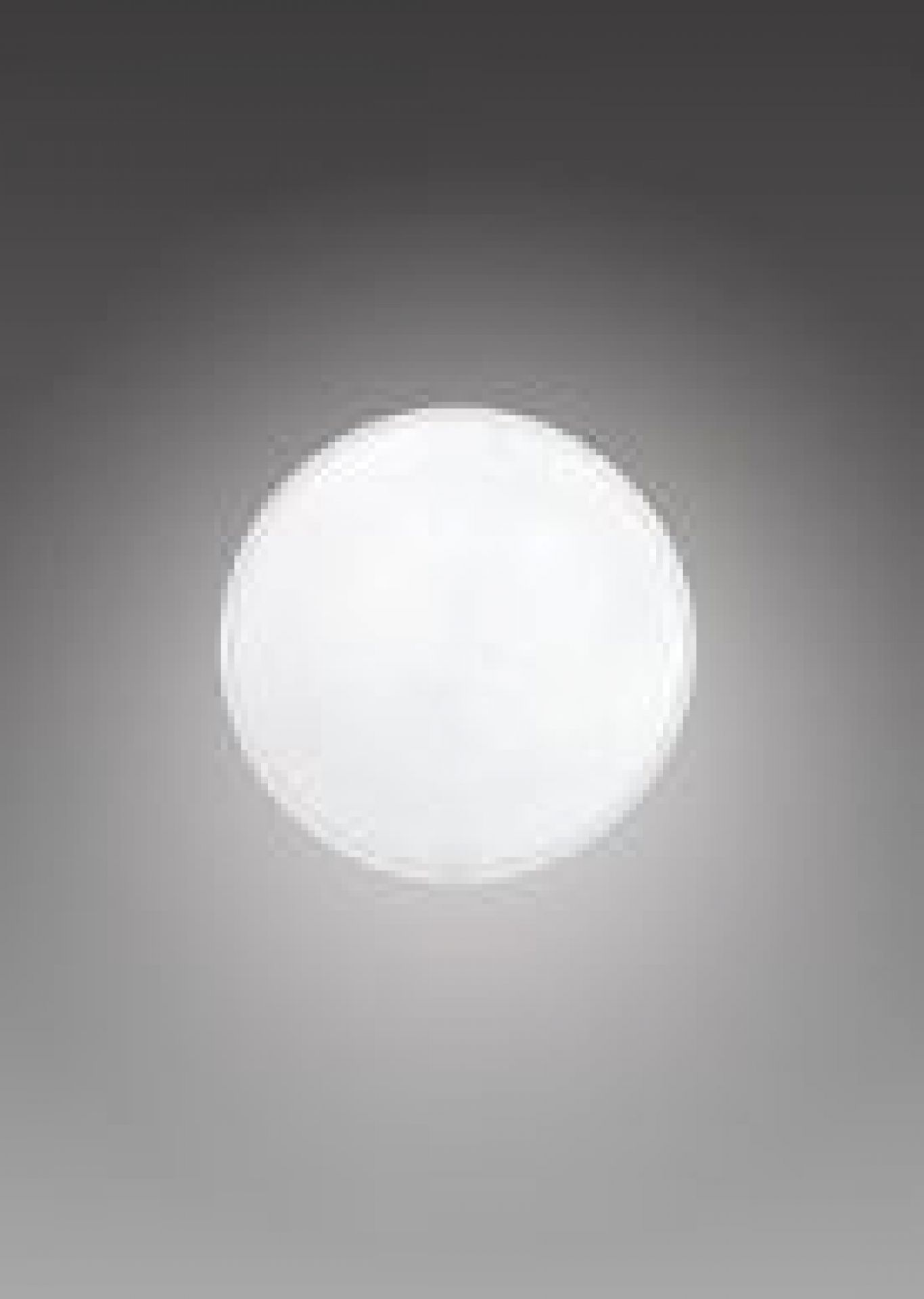 Weiße, runde O-lite Wandleuchte/Deckenleuchte von Belux mit warmweißem Licht (3000K). Moderne Innenbeleuchtung.