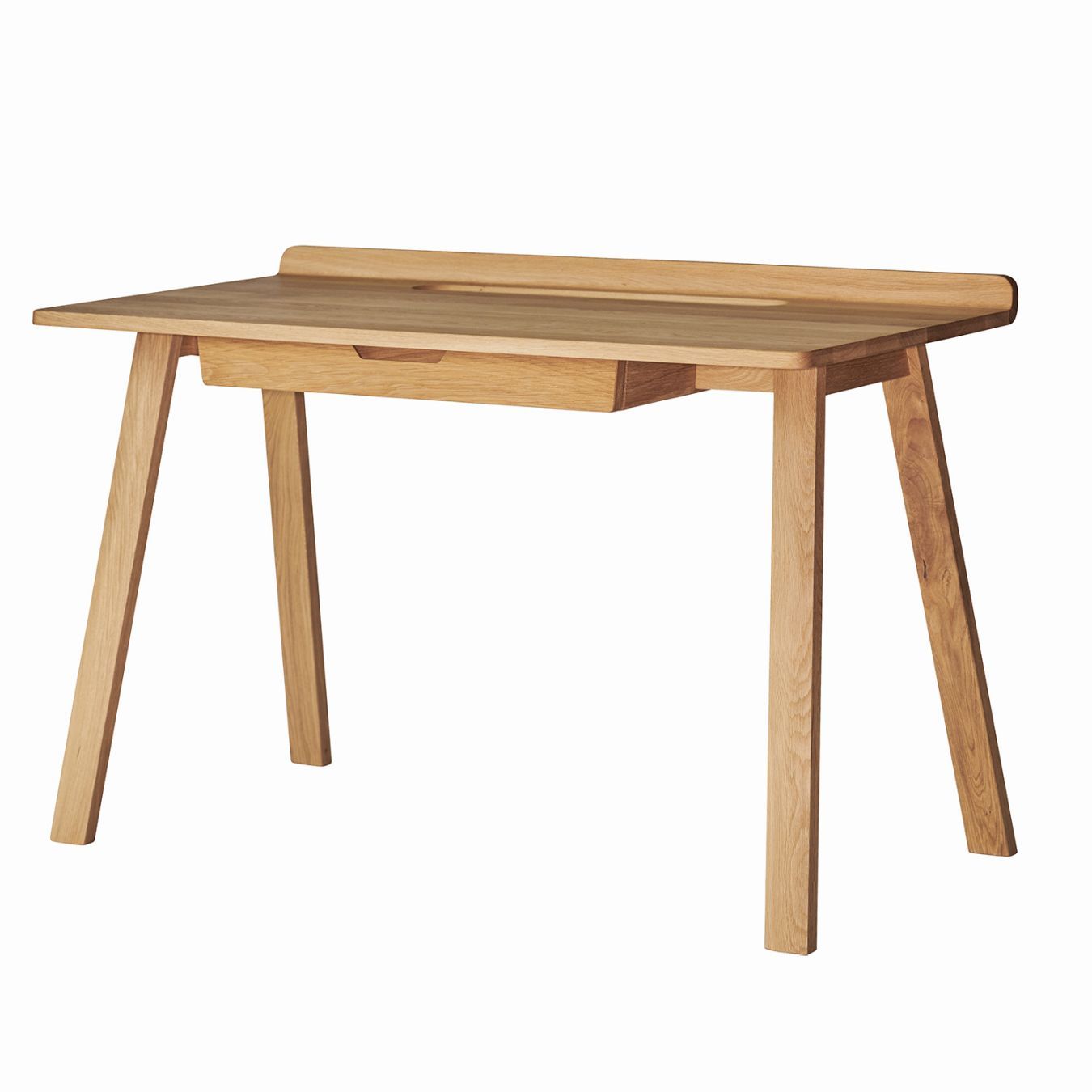 Nara Schreibtisch von Jan Kurtz aus hellem Holz mit Schublade und schlichtem Design.