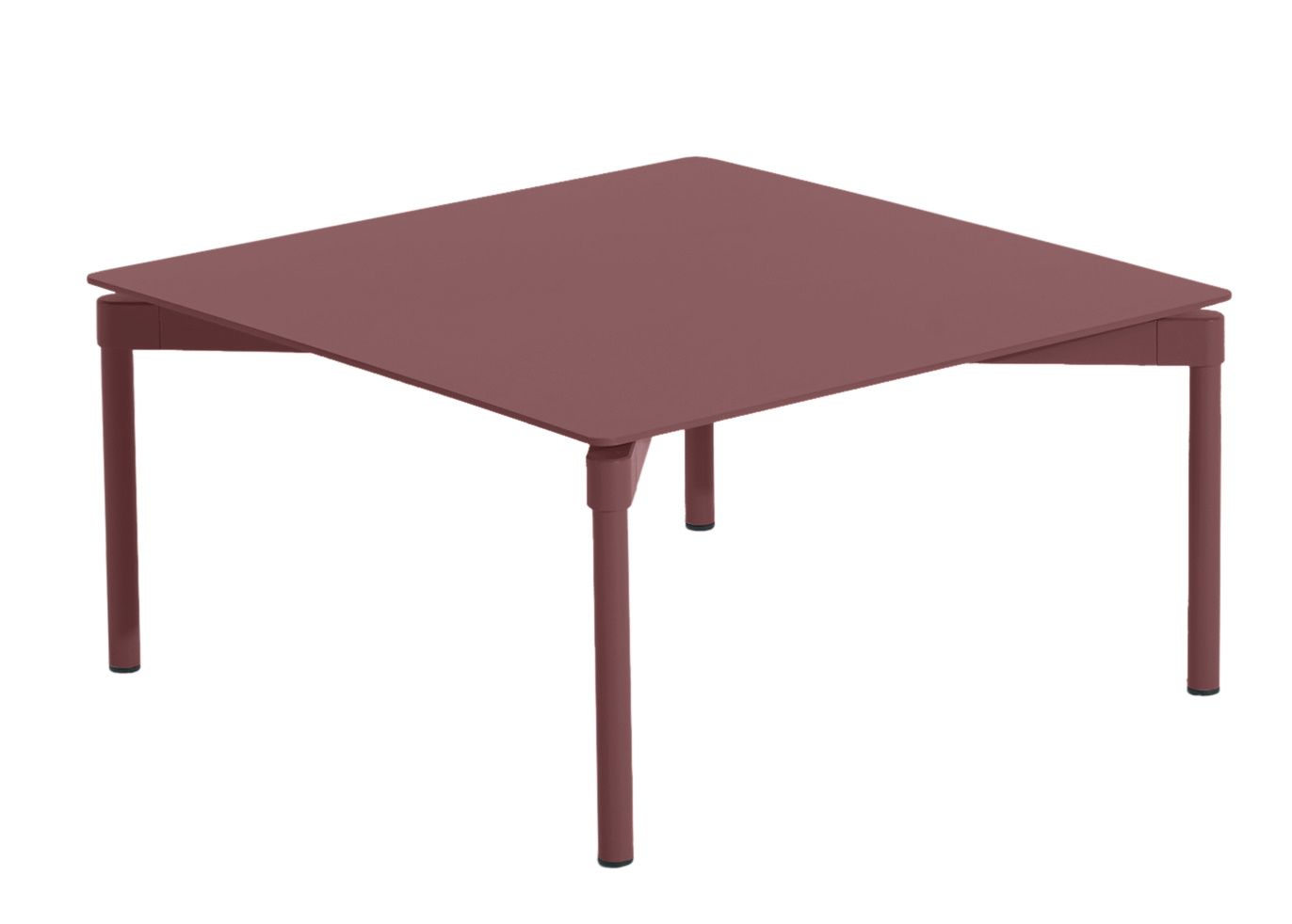 Quadratischer, braunroter Fromme Coffee Table Couchtisch von Petite Friture, minimalistisches Design.